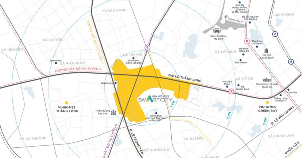 Tổng quan Vinhomes Smart City: Vị trí, tiện ích T10/2025 3 Vi tri Vinhomes Smart City Tay Mo