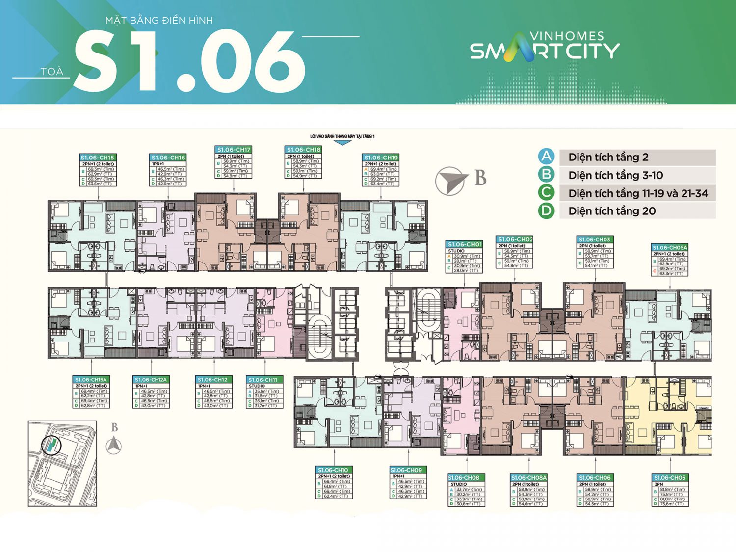 Mua bán The Sapphire 1 Vinhomes Smart City Giá tốt T10/2025 25 Mặt bằng Tòa S1-06
