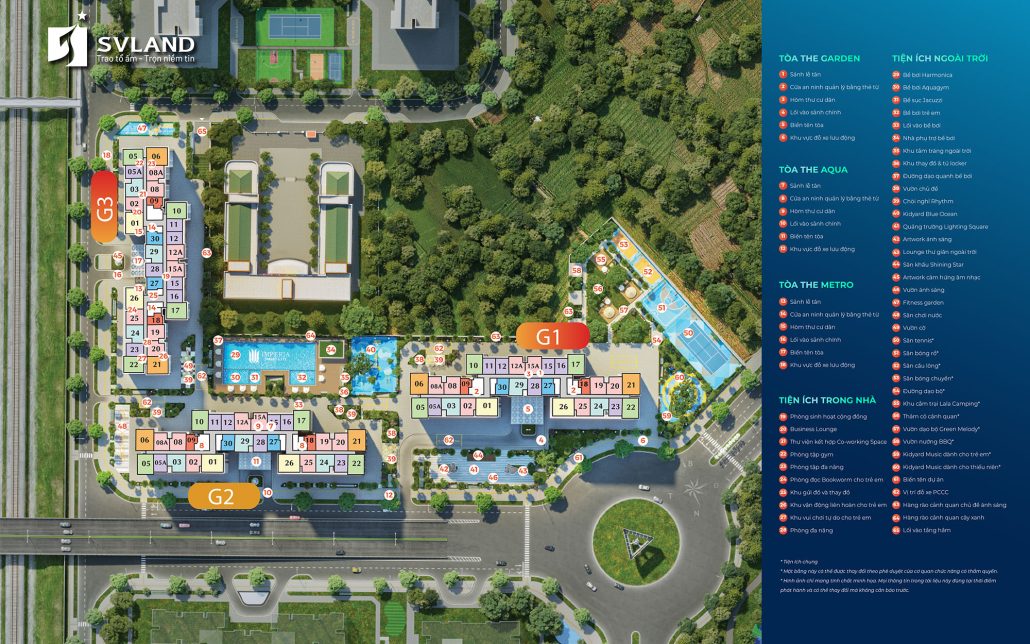G3 Vinhomes Smart City - The Metro The Sola Park - giá tốt T10/2025 17 Mặt bằng tiện ích tòa G3 The Metro – The Sola Park